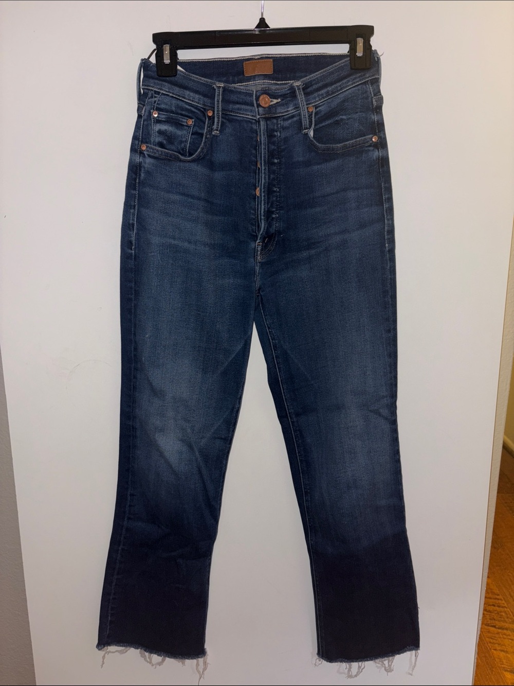 MOTHER Women's Dark Blue Straight Jeans